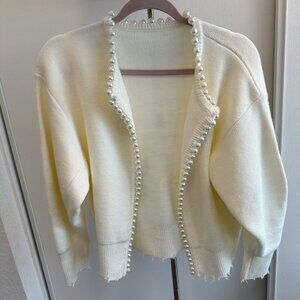 Commense white pearl cardigan